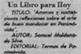 Amenas y sustanciosas reflexiones sobre el arte de buen manducar en Panimávida"