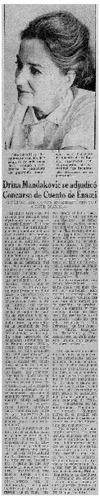 Drina Mandakovic se adjudicó concurso de cuento de Enami.