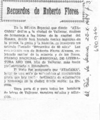 Recuerdos de Roberto Flores.