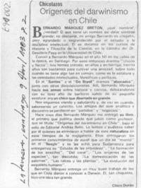 Orígenes del darwinismo en Chile