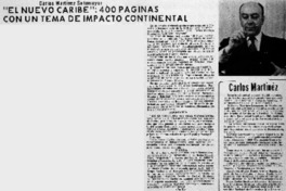 El nuevo Caribe": 400 páginas con un tema de impacto continental