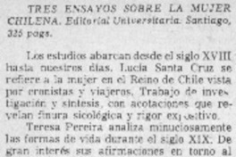 Tres ensayos sobre la mujer chilena.