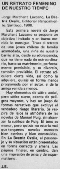 Un retrato femenino de nuestro tiempo