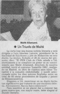 Un triunfo de Maité.
