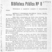 Mitos y leyendas de Chile.