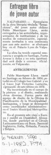 Presentan libro de joven autor.