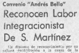 Reconocen labor integracionista de S. Martínez.