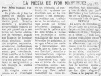 La poesía de Ivor Manríquez