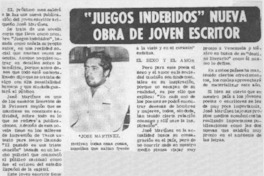 Juegos indebidos" nueva obra de joven escritor.