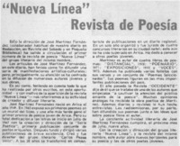 Nueva línea" revista de poesía.