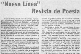 Nueva línea" revista de poesía.
