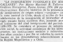 La inmigración yugoslava en Magallanes.