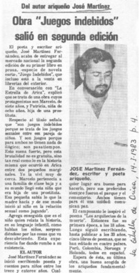 Obra "juegos indebidos" salió en segunda edición.