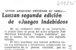 Lanzan segunda edición de "juegos indebidos".