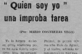 Quien soy yo" una ímproba tarea
