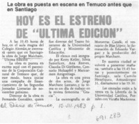 Hoy es el estreno de "Última edición".