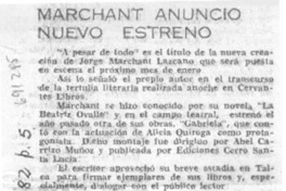Marchant anunció nuevo estreno.