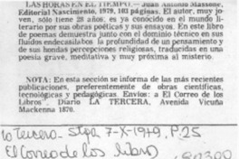 Las horas en el tiempo.