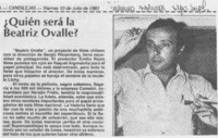 ¿Quién será la Beatriz Ovalle?