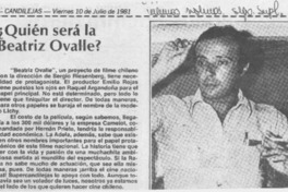 ¿Quién será la Beatriz Ovalle?
