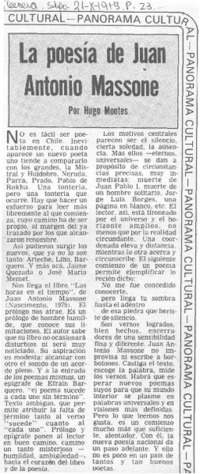La poesía de Juan Antonio Massone