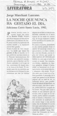 La Noche que nunca ha gestado el día.