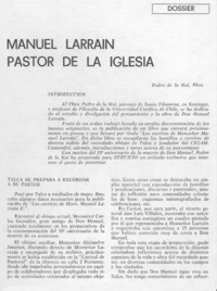 Manuel Larraín pastor de la iglesia