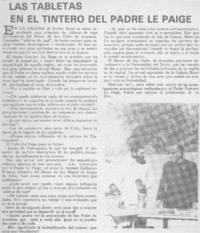 Las tabletas en el tintero del Padre Le Paige.