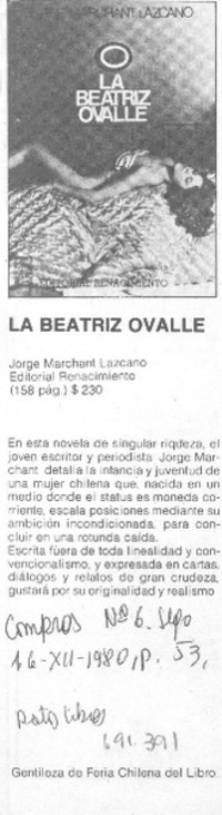 La Beatriz Ovalle.