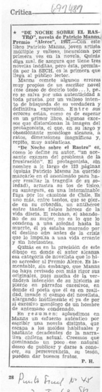 De noche sobre el rastro