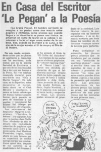 En casa del escritor "le pegan" a la poesía.