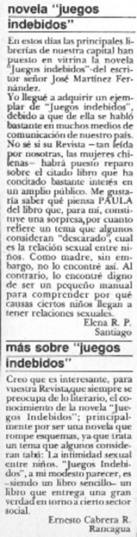 Novela "Juegos indebidos"
