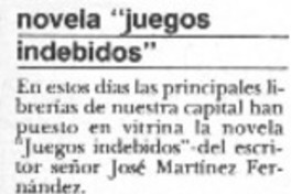 Novela "Juegos indebidos"