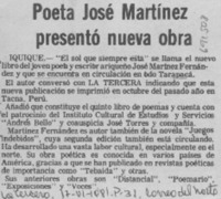 Poeta José Martínez presentó nueva obra.