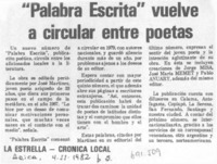 "Palabra escrita" vuelve a circular entre poetas.