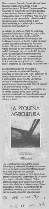 La pequeña agricultura.