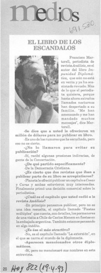 El libro de los escándalos : [Entrevista]