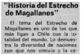 Historia del Estrecho de Magallanes"