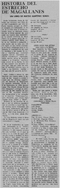 Historia del Estrecho de Magallanes.