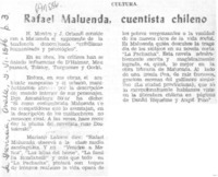 Rafael Maluenda, cuentista chileno.