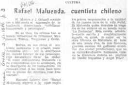 Rafael Maluenda, cuentista chileno.
