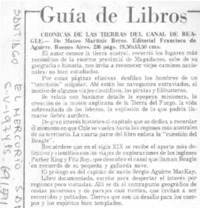 Crónicas de las tierras del Canal de Beagle.