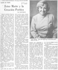 Ester Matte y la creación poética