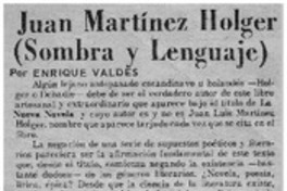 Juan Martínez Holger (sombra y lenguaje)