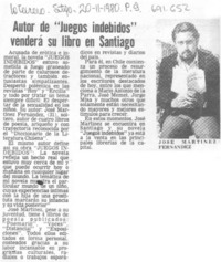 Autor de "juegos indebidos" venderá su libro en Santiago.