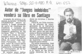 Autor de "juegos indebidos" venderá su libro en Santiago.