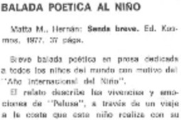 Balada poética al niño.