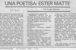 Una poetisa: Ester Matte