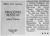 Oraciones rústicas y otros poemas.