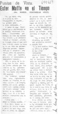 Ester Matte en el tiempo